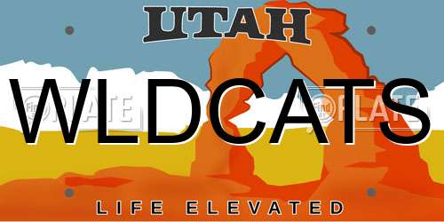WLDCATS Utah License Plate
