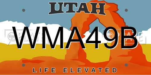 WMA49B Utah License Plate