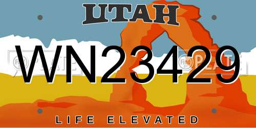 WN23429 Utah License Plate