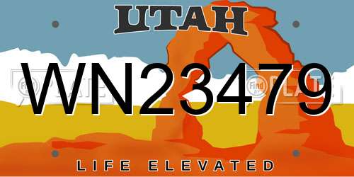 WN23479 Utah License Plate