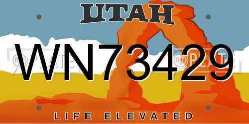 WN73429 Utah License Plate