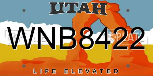 WNB8422 Utah License Plate