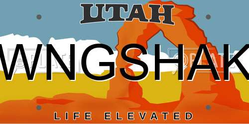 WNGSHAK Utah License Plate