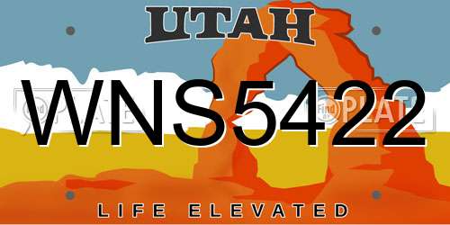 WNS5422 Utah License Plate