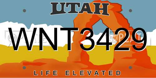 WNT3429 Utah License Plate