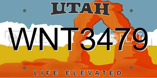 WNT3479 Utah License Plate