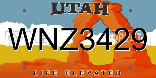 WNZ3429 Utah License Plate
