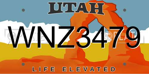 WNZ3479 Utah License Plate