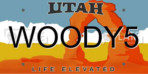 WOODY5 Utah License Plate