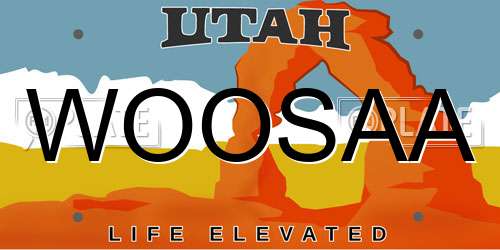 WOOSAA Utah License Plate