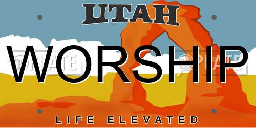 WORSHIP Utah License Plate