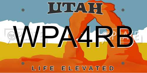 WPA4RB Utah License Plate