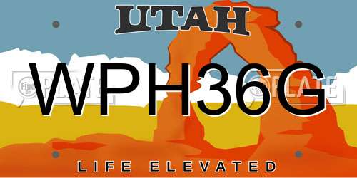 WPH36G Utah License Plate