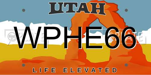 WPHE66 Utah License Plate