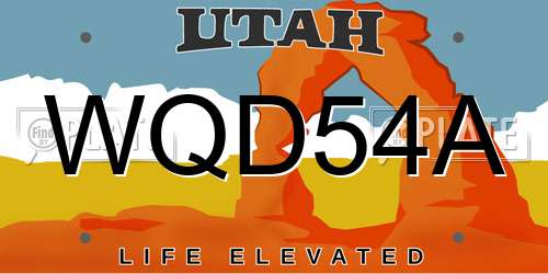 WQD54A Utah License Plate