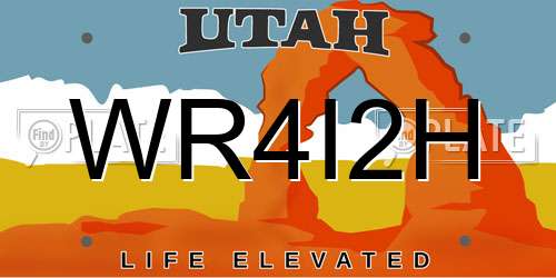 WR4I2H Utah License Plate