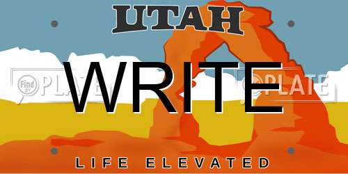 WRITE Utah License Plate