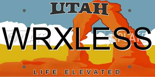 WRXLESS Utah License Plate