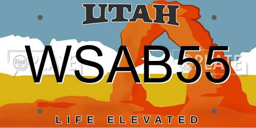 WSAB55 Utah License Plate