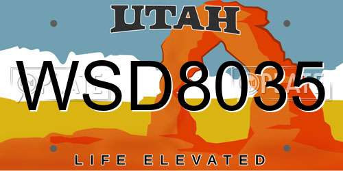 WSD8035 Utah License Plate