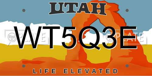WT5Q3E Utah License Plate