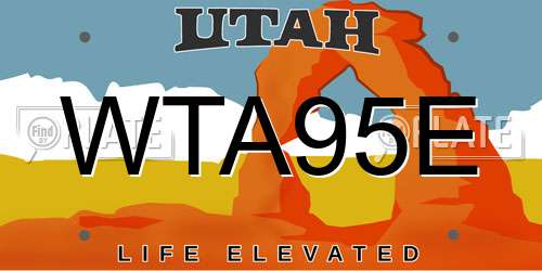 WTA95E Utah License Plate
