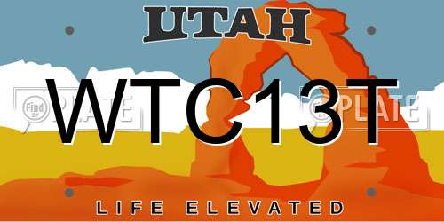 WTC13T Utah License Plate