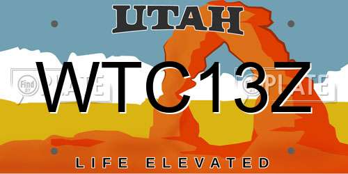 WTC13Z Utah License Plate