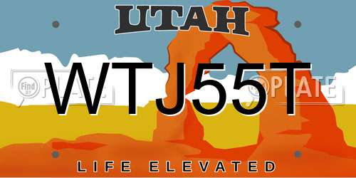 WTJ55T Utah License Plate