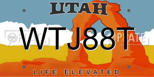 WTJ88T Utah License Plate