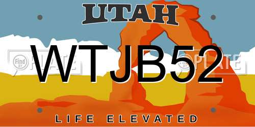 WTJB52 Utah License Plate