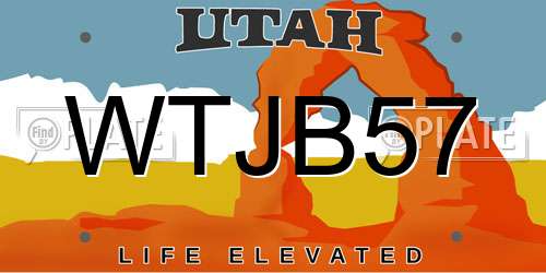 WTJB57 Utah License Plate