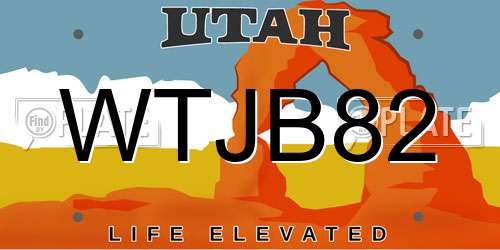 WTJB82 Utah License Plate