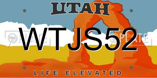 WTJS52 Utah License Plate