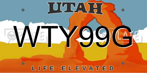 WTY99G Utah License Plate