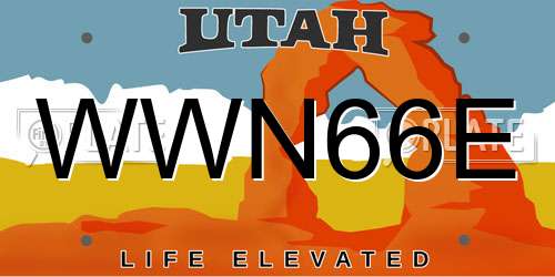WWN66E Utah License Plate