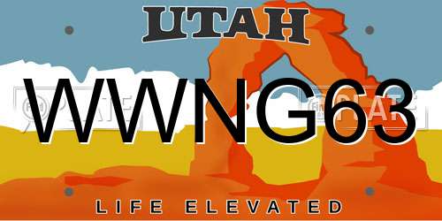 WWNG63 Utah License Plate