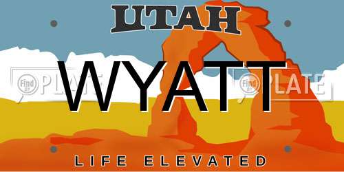 WYATT Utah License Plate