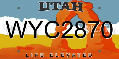 WYC2870 Utah License Plate
