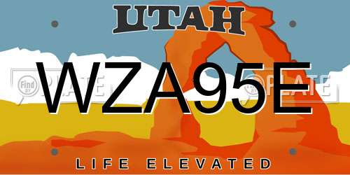 WZA95E Utah License Plate