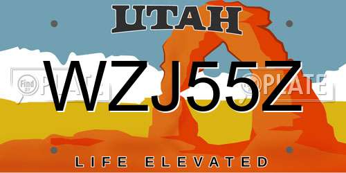 WZJ55Z Utah License Plate