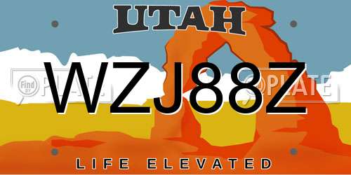 WZJ88Z Utah License Plate