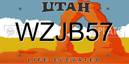 WZJB57 Utah License Plate