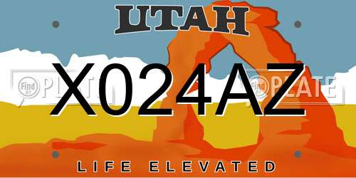 X024AZ Utah License Plate