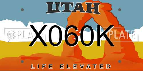 X060K Utah License Plate