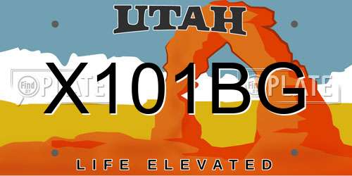 X101BG Utah License Plate