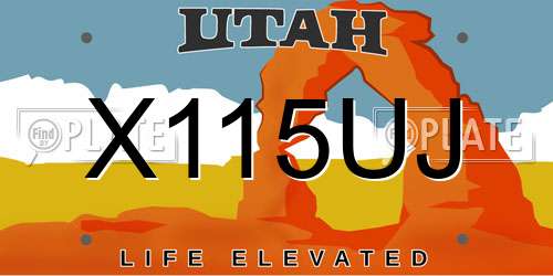 X115UJ Utah License Plate