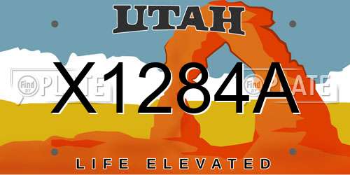 X1284A Utah License Plate