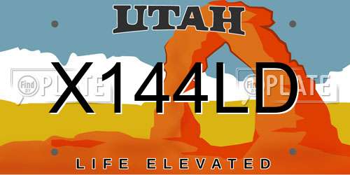 X144LD Utah License Plate