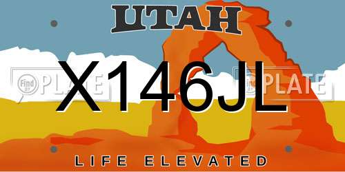 X146JL Utah License Plate